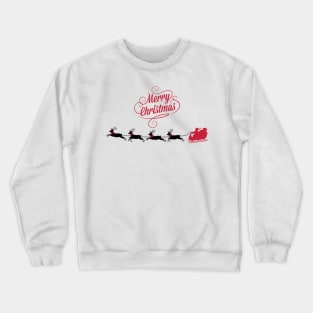 Santa's Sleigh and Reindeer Merry Christmas Crewneck Sweatshirt